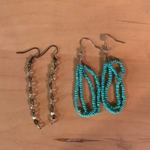 2 pair of beaded earrings
